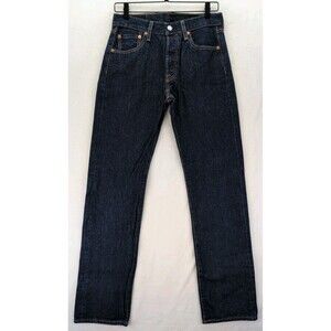 Levis 501 Button Fly Dark Wash Jeans Men's 29x32 Original Straight Denim